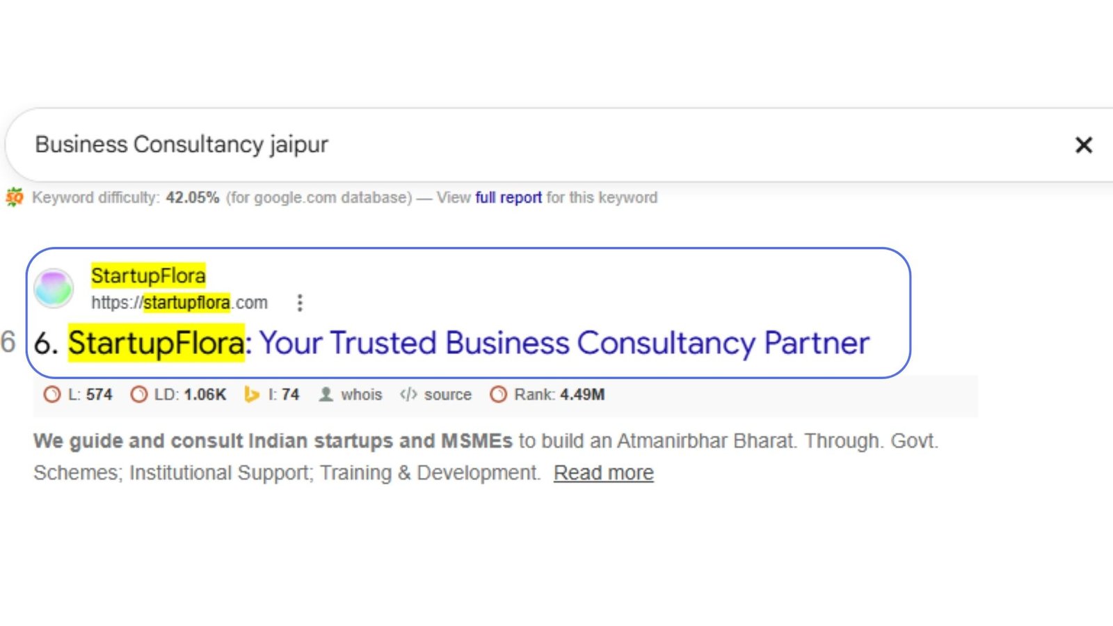 Digital marketing services results